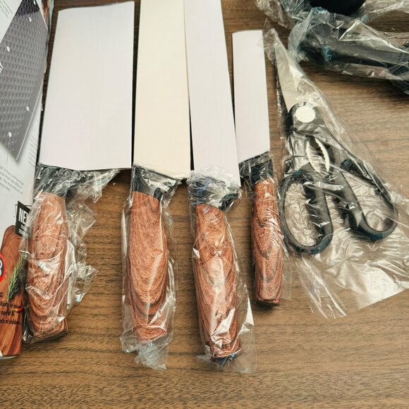 Top Lucky 6-Piece Kitchen Knife Set With Block & Measuring Cups/spoons - Picture 4 of 10